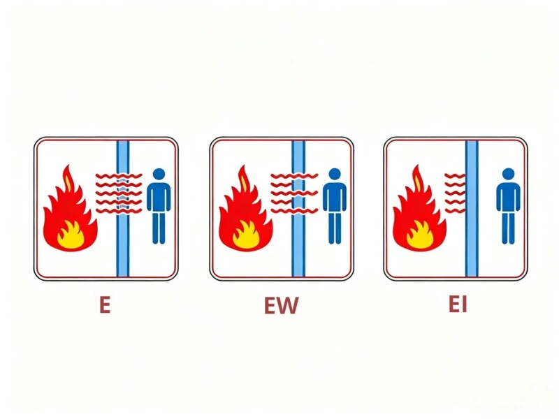 What is e, ew and ei for fire glass partition