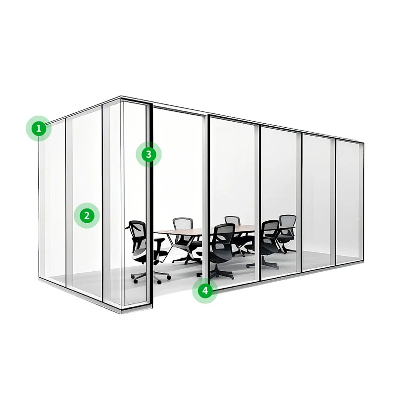 Composition of glass partitions