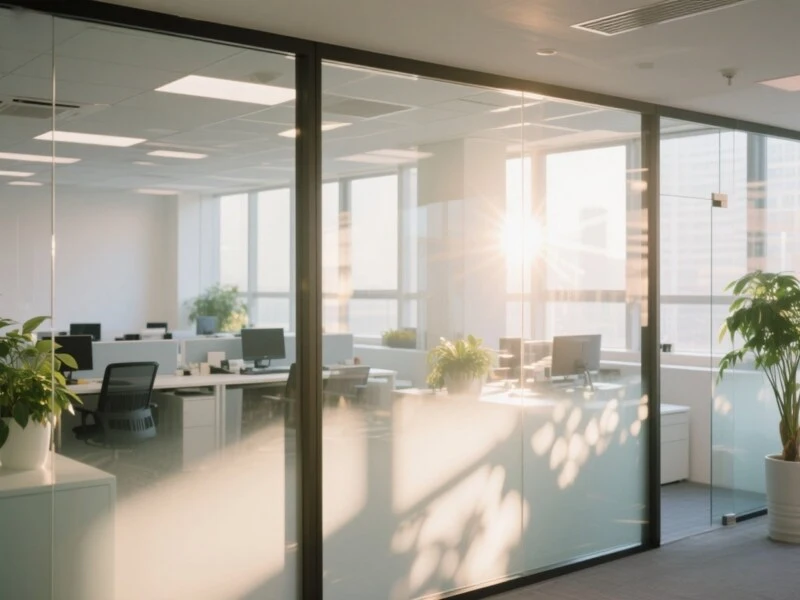 Commercial glass partition systems