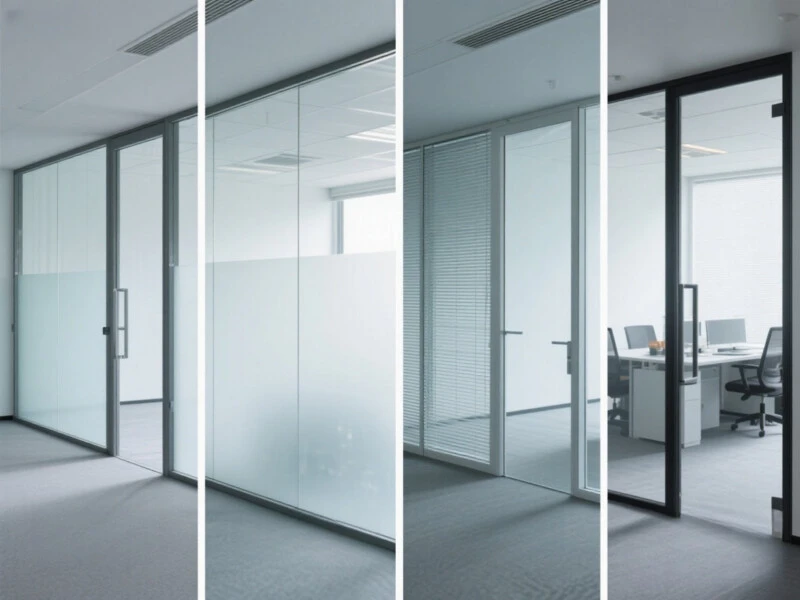 Comparison of four common office glass partitions